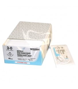 SUTURE MERSILK W329H 4/0 FS-2 3/8C - 19MM, 45CM.