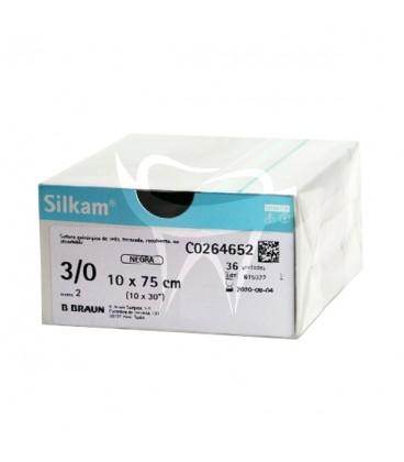 SUTURES SOIE SILKAM 3/0 TC (1/2) 23MM.