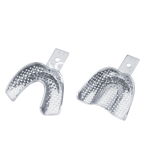 Set De Porte-empreintes Dentaires Perforés - 10 Pièces, Acier Inox - Virco UK - Neuf