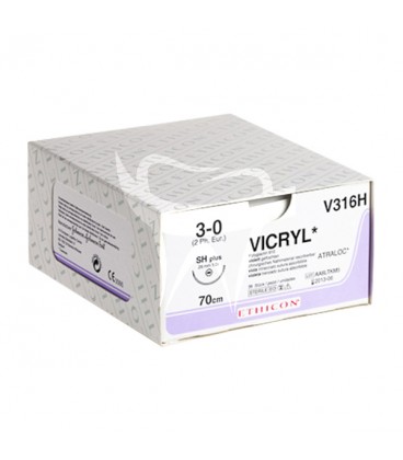 SUTURE VICRYL V305H 3/0 RB-1 1/2C - 17MM, 70CM.